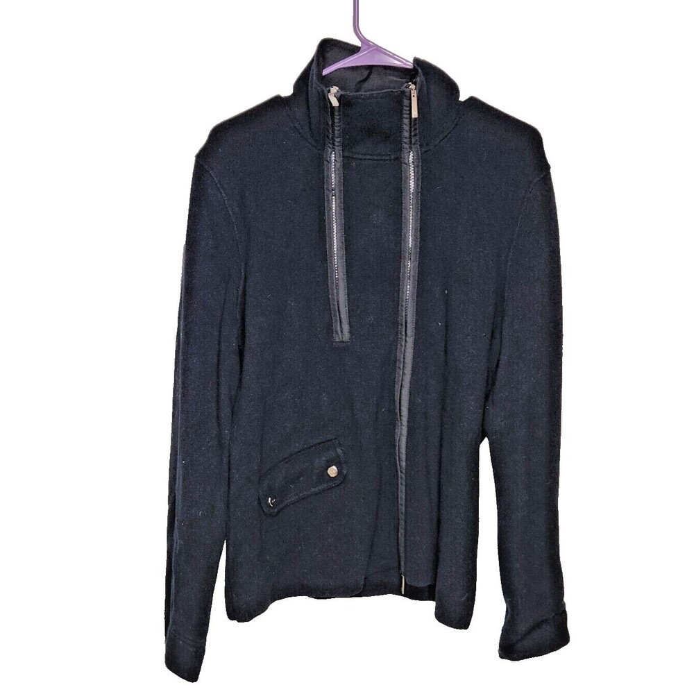 Vintage L-RL Ralph Lauren Active Womens Black Full zip Jacket Size XL Dual Zip